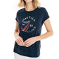 Nautica Women's Crafted Graphic T-Shirt Blue Size Small