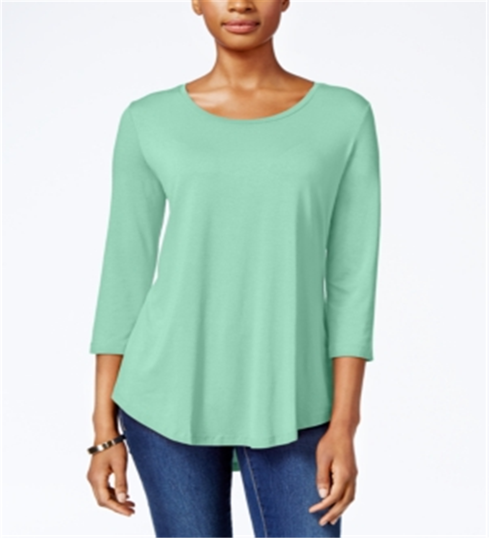 JM Collection Women's Scoop Neck Top Blue Size XX-Large