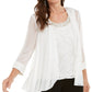 Nightway Women's Beaded Tank & Chiffon Jacket White Size Medium