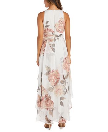 R & M Richards Women's Petite Keyhole Halter Gown Brown Size 6Petite
