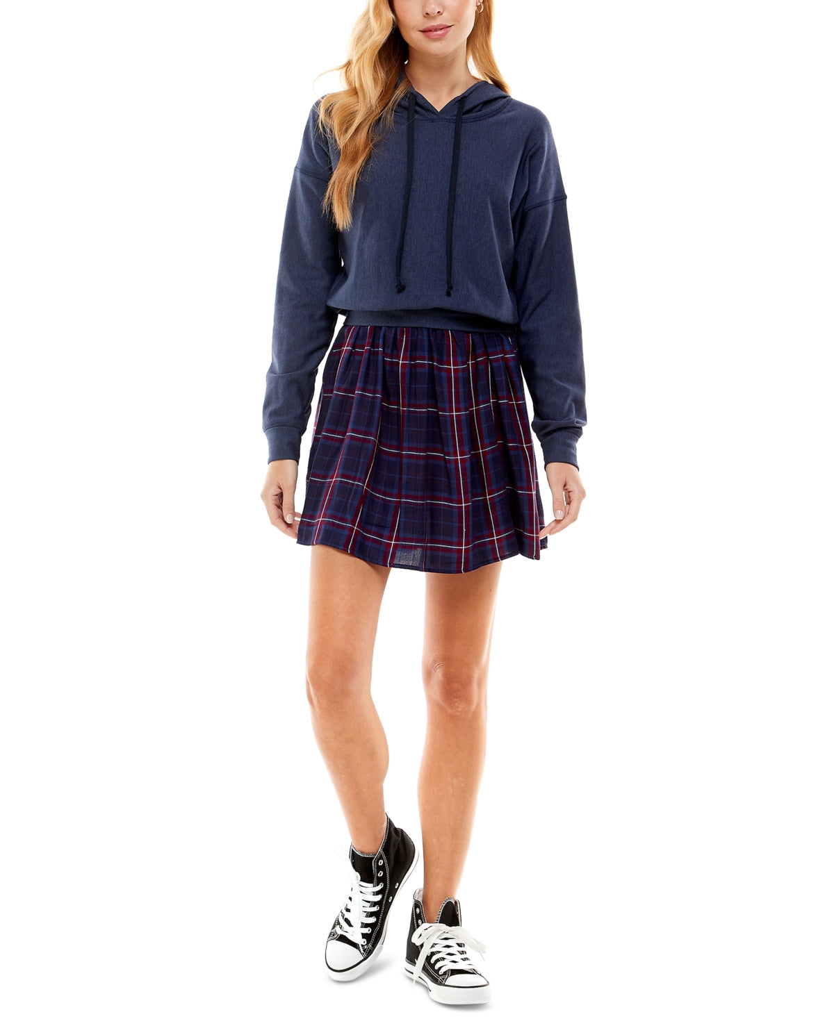 Kingston Junior's Layered Look Sweater Dress Blue Size XS