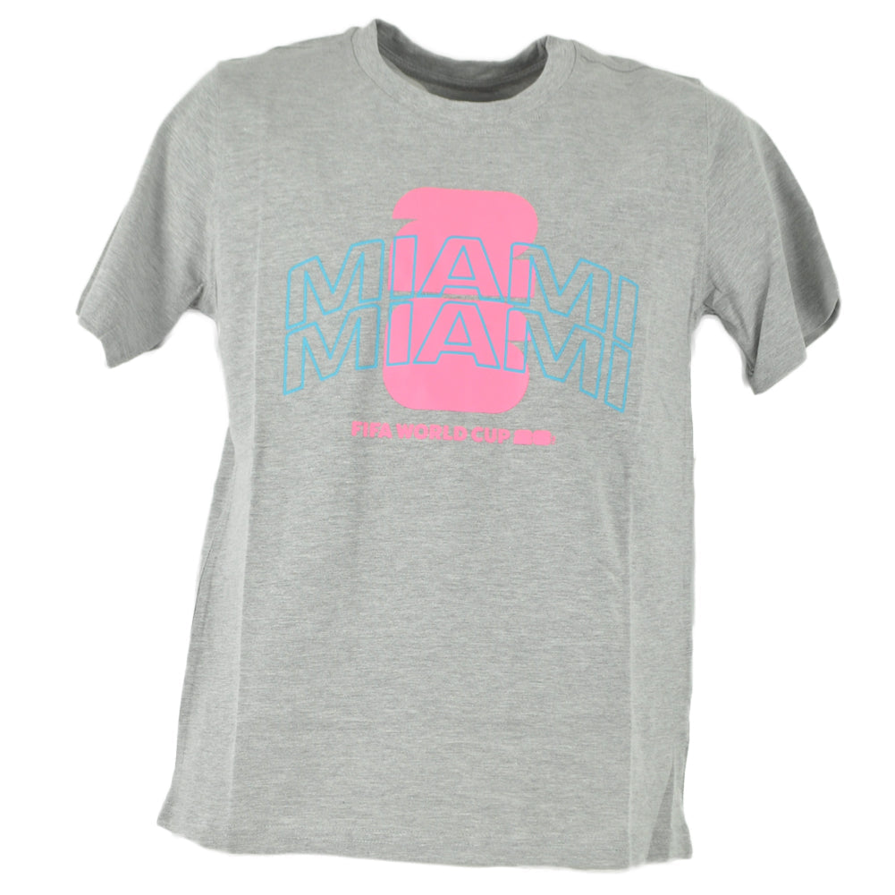 2026 Fifa World Cup Miami Host City Gray Youth Soccer Futbol Tshirt Tee