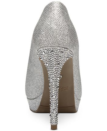 Thalia Sodi Women's Lenna Beaded Heel Pumps Gray Size 9.5 M