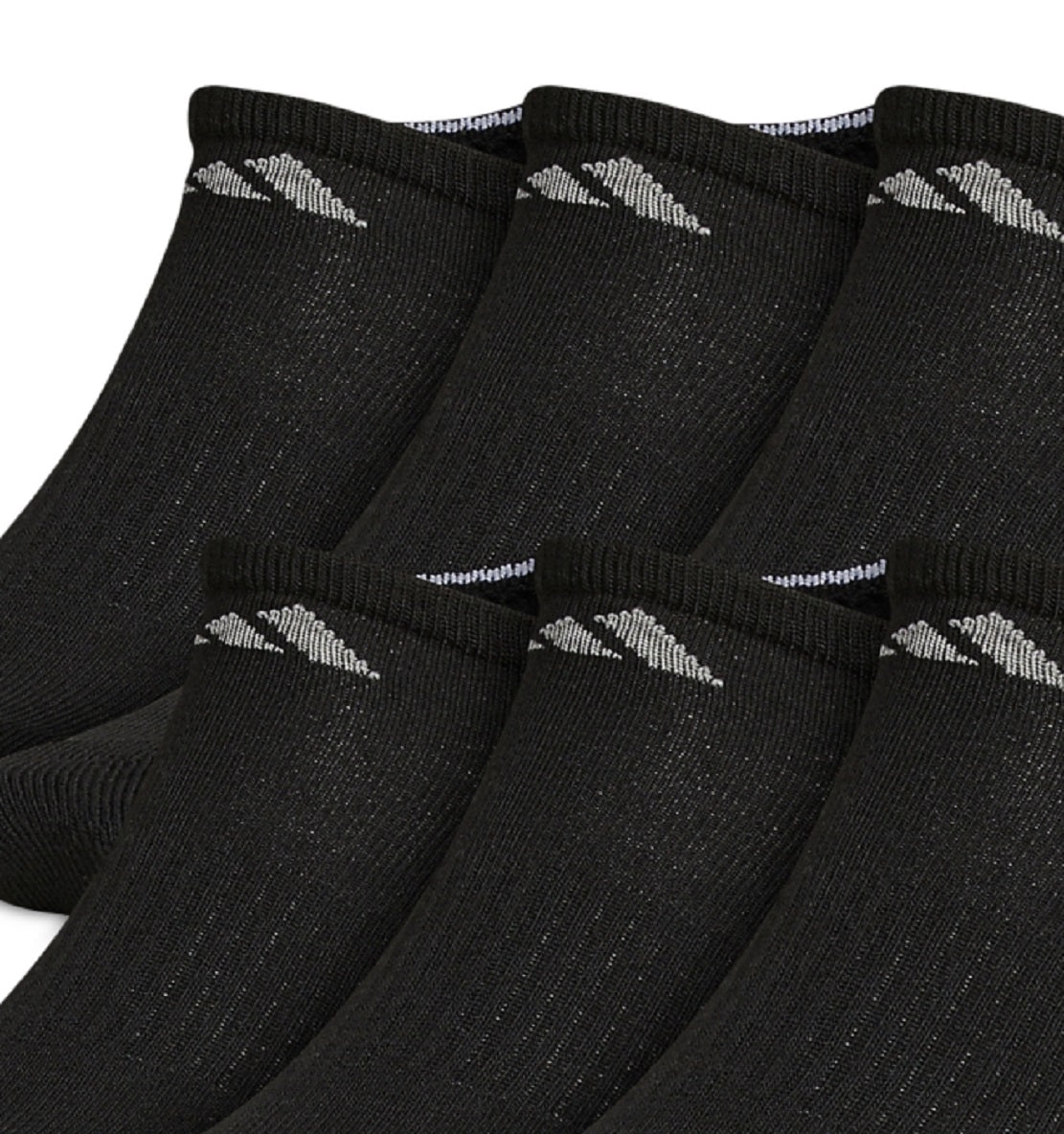 adidas Men's Cushioned Athletic 6 Pack Socks Black Size 6-12