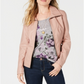 Style & Co Women's Faux Leather Moto Jacket Pink Size XX-Large