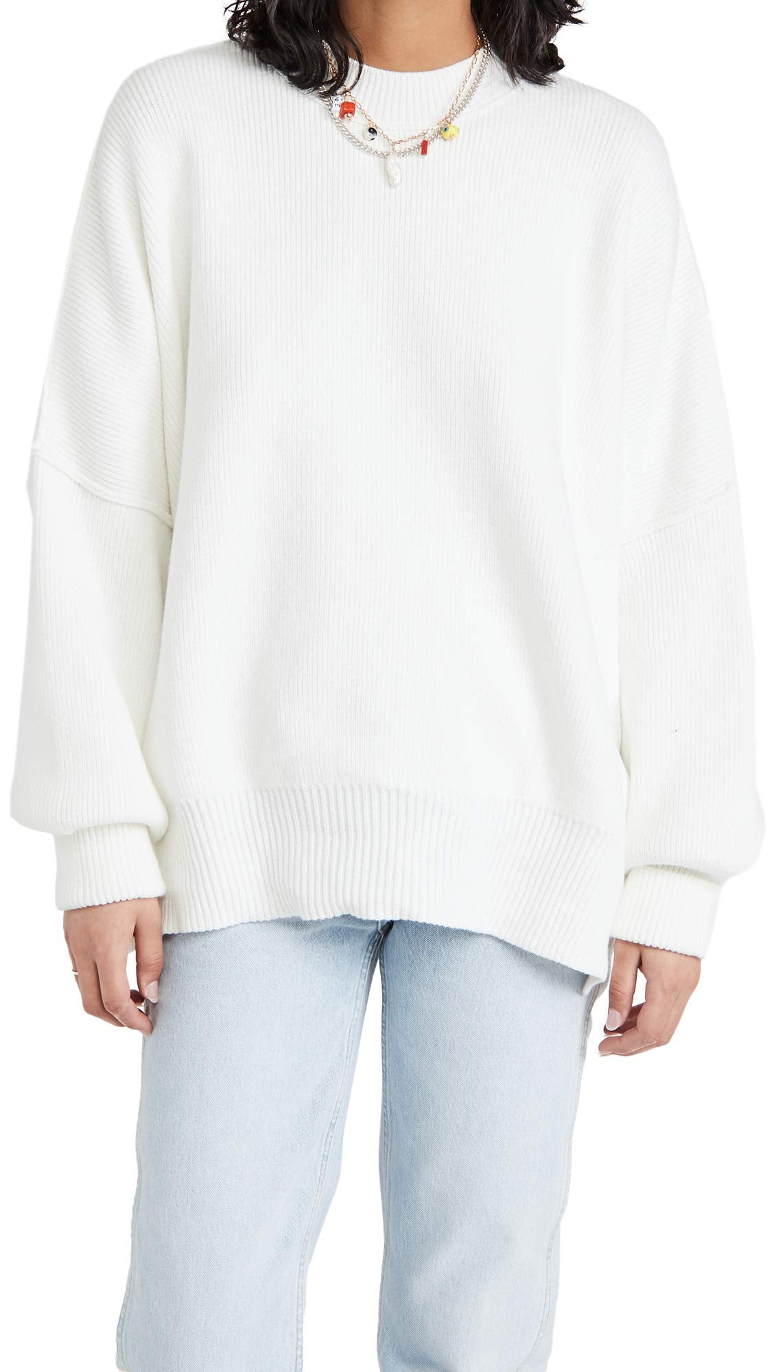Free People Womens Easy Street Tunic Painted White M