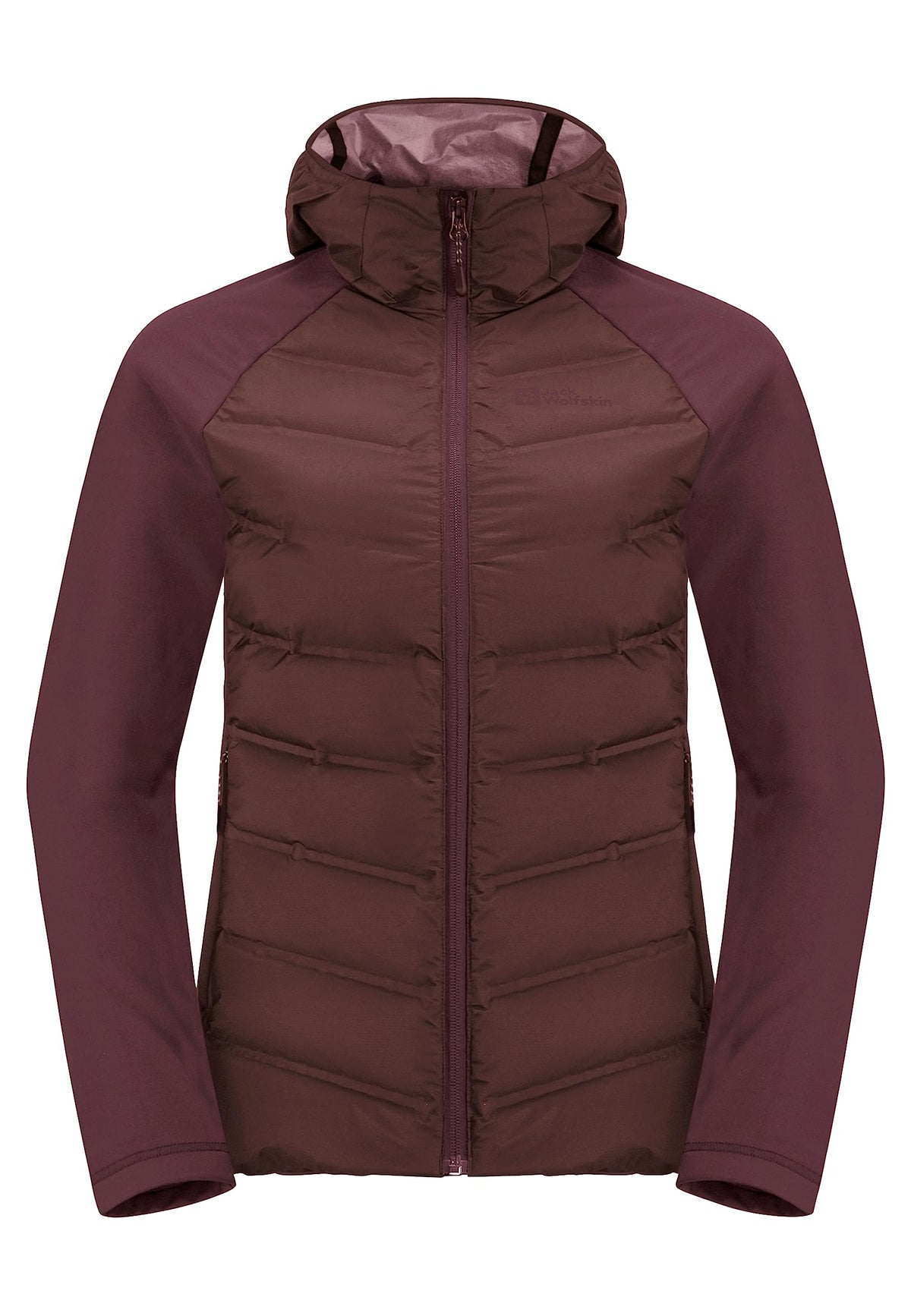 Jack Wolfskin Tasman Down Hybrid Hiking Jacket - Dark Maroon