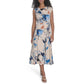 Calvin Klein Womens Sleeveless Midi Dress Antique White Multi Size 4