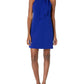 Vince Camuto Womens Kors Crepe Halter Bow Neck Shift Dress Cobalt Size 2