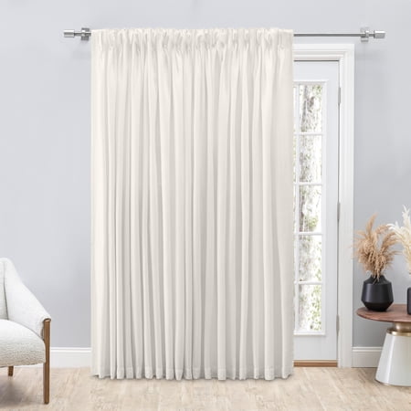 Ricardo Grasscloth Double-Wide Pinch Pleated Patio Panel