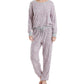 Splendid Westport Brushed Jersey Long Sleeve PJ Set Violet Ice Leo MD (US 6-8)