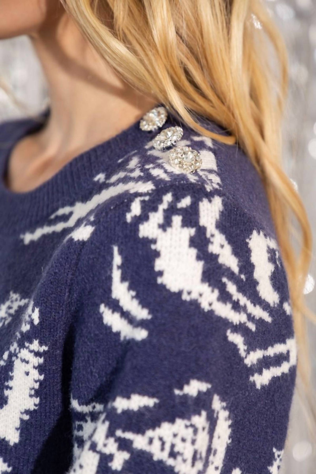 Voy - Embellished Button Sweater