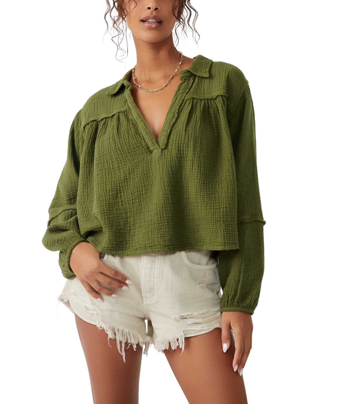 Free People Yucca Double Cloth Avocado Tree