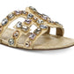 Sam Edelman Women's Bay Embellished Cutout Slide Sandal Brown Size 7.5 M