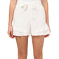 CeCe Women's Tiered Ruffle Belted Shorts Brown Size 10