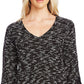 Vince Camuto Women's Marled V Neck Top Gray Size X-Small