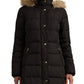 Lauren Ralph Lauren Petite Faux Fur Trim Hooded Puffer Coat Black
