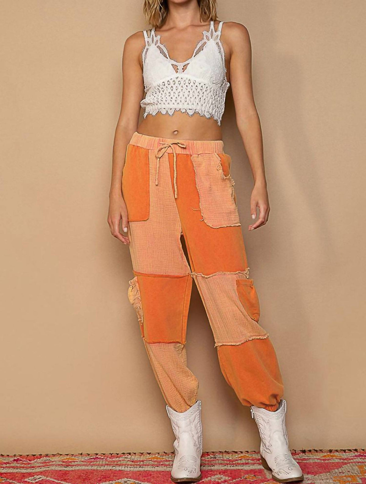 Pol - Patch Work with Pockets Joggers
