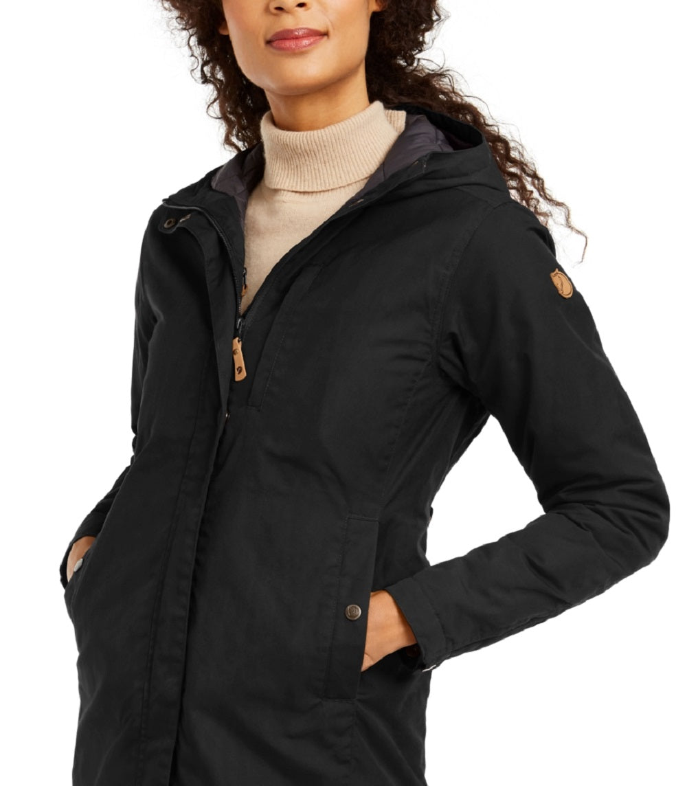 Fjällräven Women's Kiruna Water Resistant Parka Black Size Large