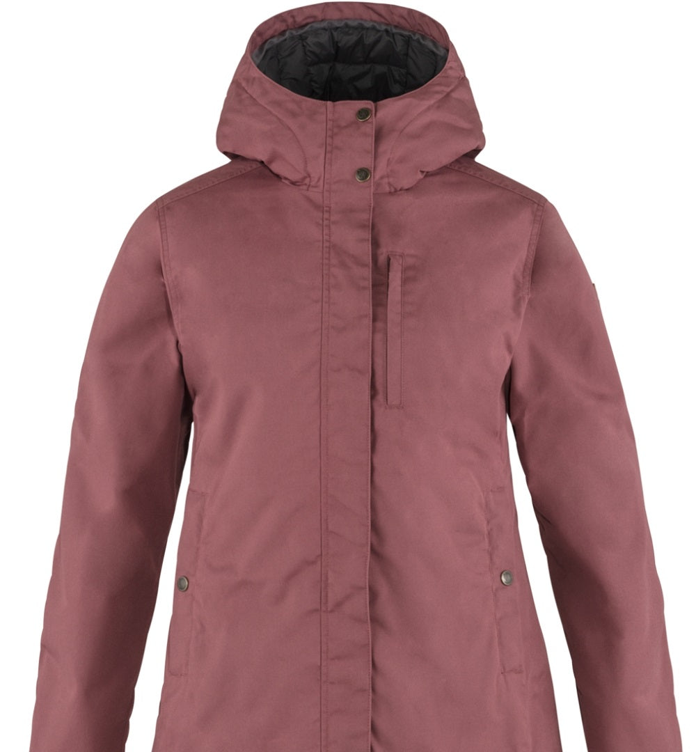 Fjällräven Women's Kiruna Water Resistant Parka Purple Size Medium