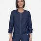DKNY Womens Roll Tab Sleeve Zip Front Denim Jacket