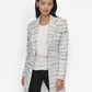 Dkny Women's Tweed Notch-Collar One-Button Long Blazer - Ivory/black
