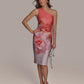 Donna Karan New York Womens Floral Print One Shoulder Sheath Dress
