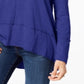 Style & Co Women's Cotton High Low Top Blue Size X-Large