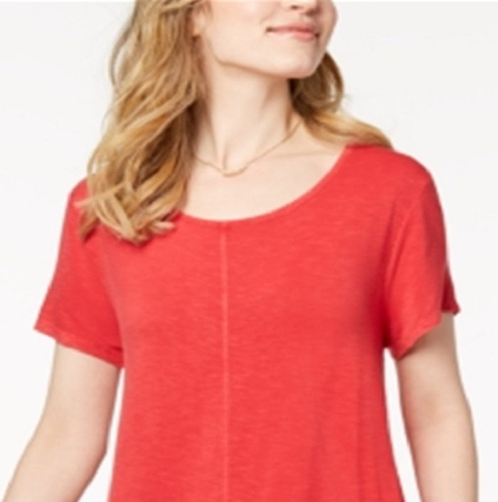 Style & Co Women's Ruffled Hem Top Red Size Medium