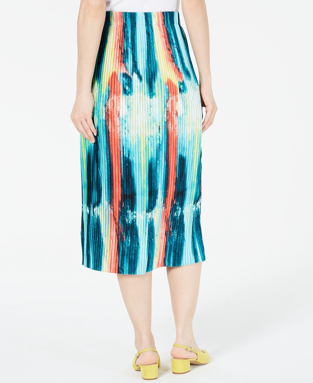 Alfani Women's Knife Pleat MIDI Skirt Blue Size Small