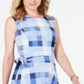 Charter Club Women's Plaid MIDI Dress Blue Size Small