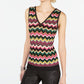INC International Concepts Women's Zig Zag Sweater Tank Top Pink Size X-Small