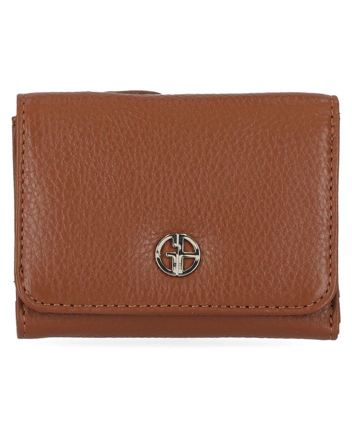 Giani Bernini Women's Softy Leather Trifold Wallet Brown Size Regular