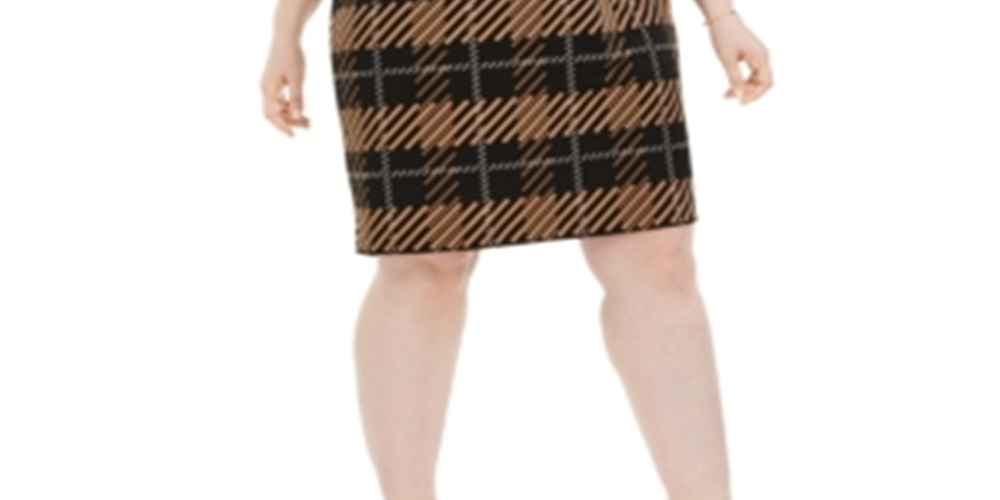 Alfani Women's Printed Sheath Dress Black Size 26W