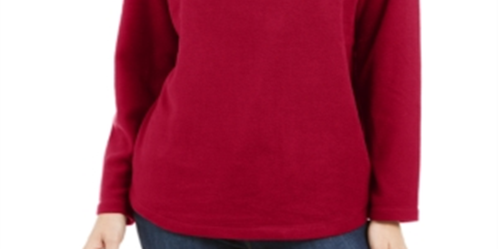 Karen Scott Women's Sport Fleece Sweatshirt Red Size X-Small