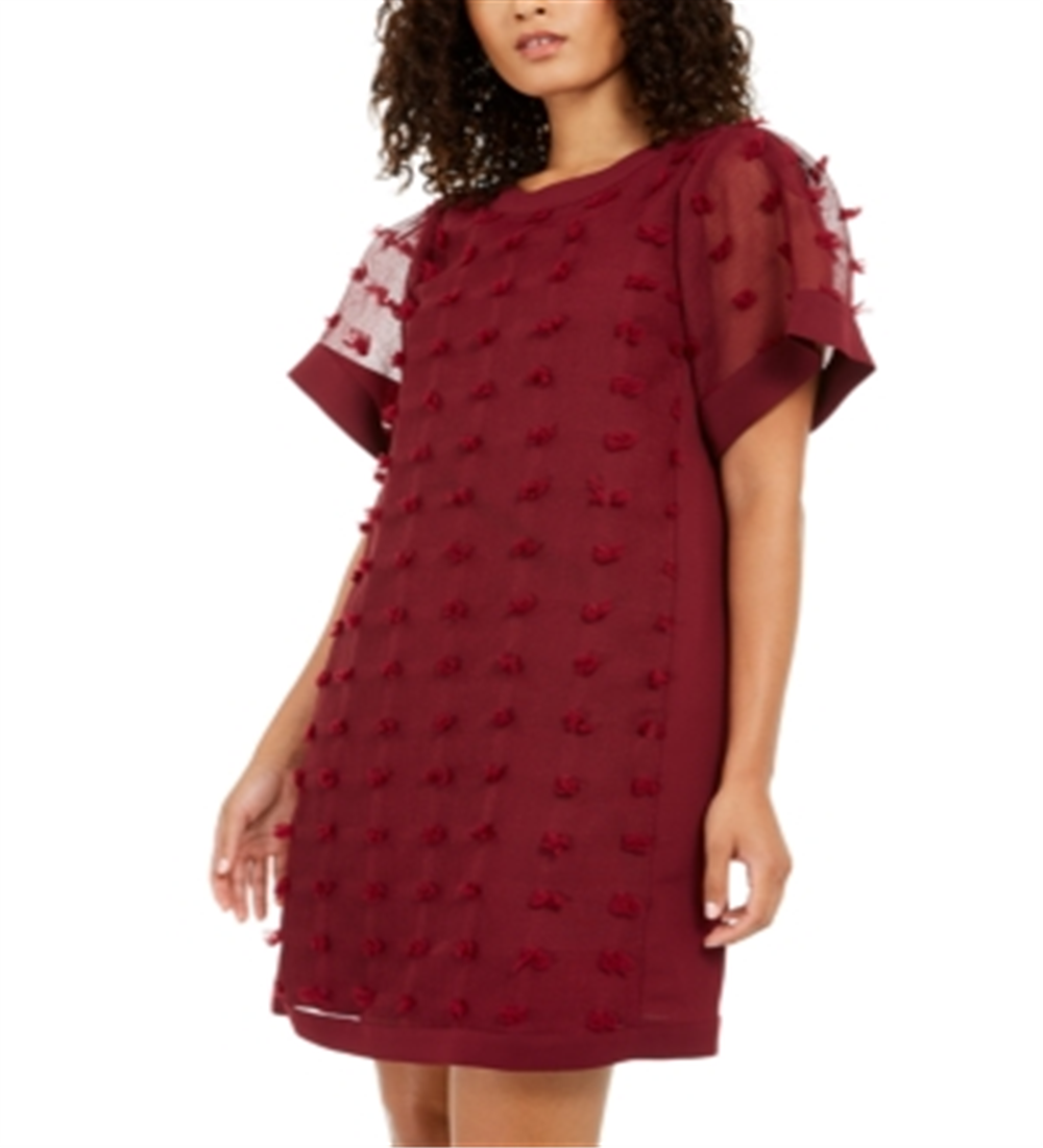 Alfani Women's Textured Dot A Line Dress Red Size 16 Petite