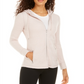 ID Ideology Women's Zippered Long Sleeve Hooded Top Pink Size X-Small