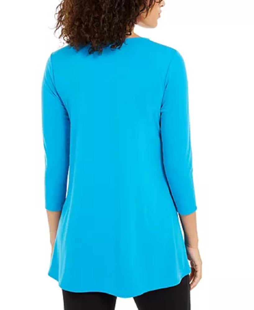 Alfani Women's Hardware Pullover Top Blue Size Small