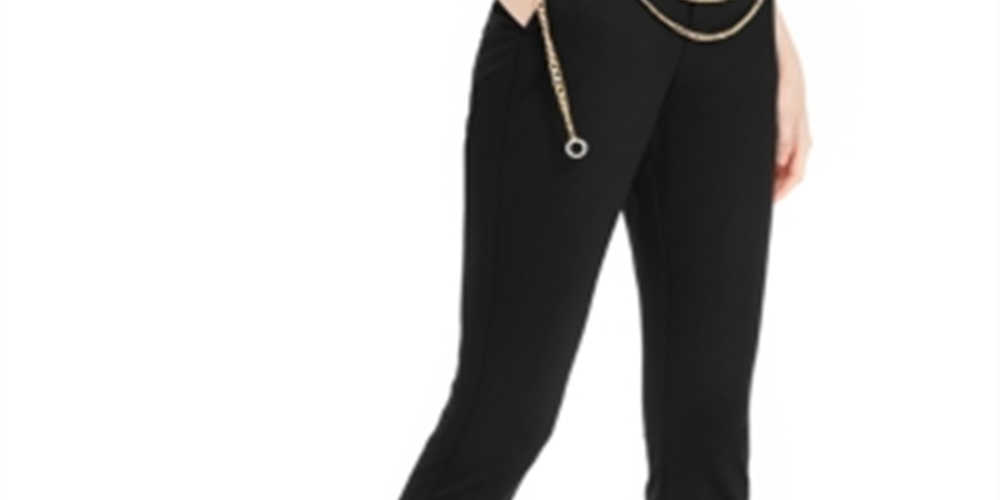 INC International Concepts Women's Solid Straight Leg Wear to Work Pants Black Size 18