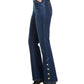 INC International Concepts Women's Snap Hem Bootcut Jeans Blue Size 0