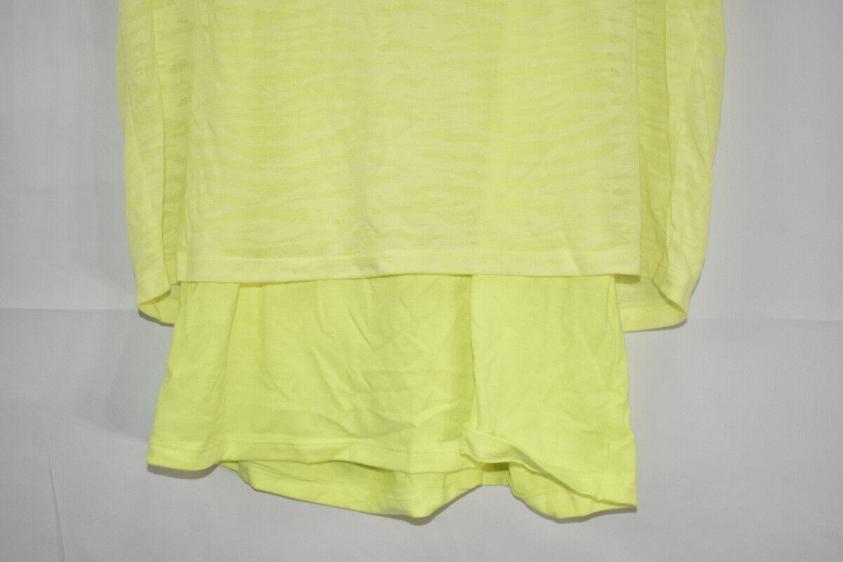 ID Ideology Women's Printed Burnout Layered T-Shirt Yellow Size S