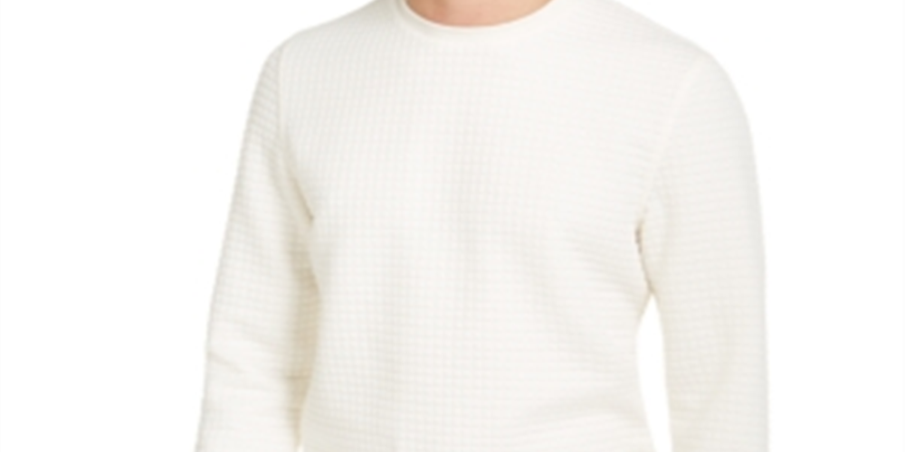 Alfani Men's Quilted Pullover Sweater Beige Size XL