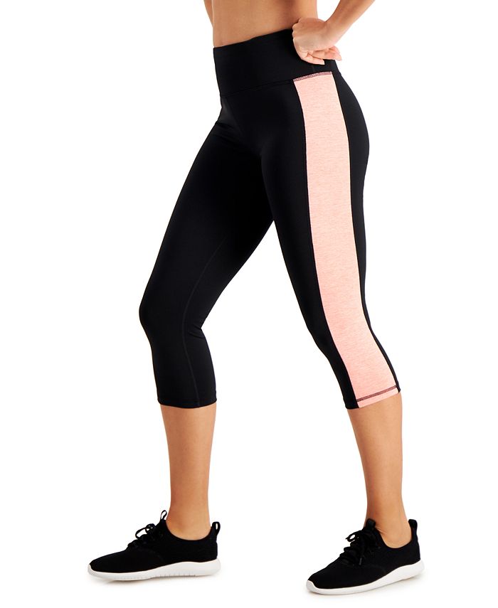 ID Ideology Women's Colorblocked Cropped Leggings Black Size XX-Large