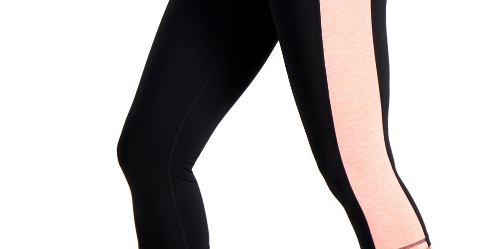 ID Ideology Women's Colorblocked Cropped Leggings Black Size XX-Large