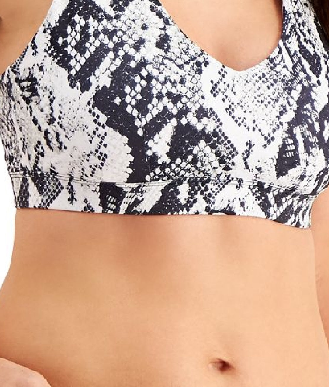 ID Ideology Women's Snake Embossed Low Impact Sports Bra White Size Small