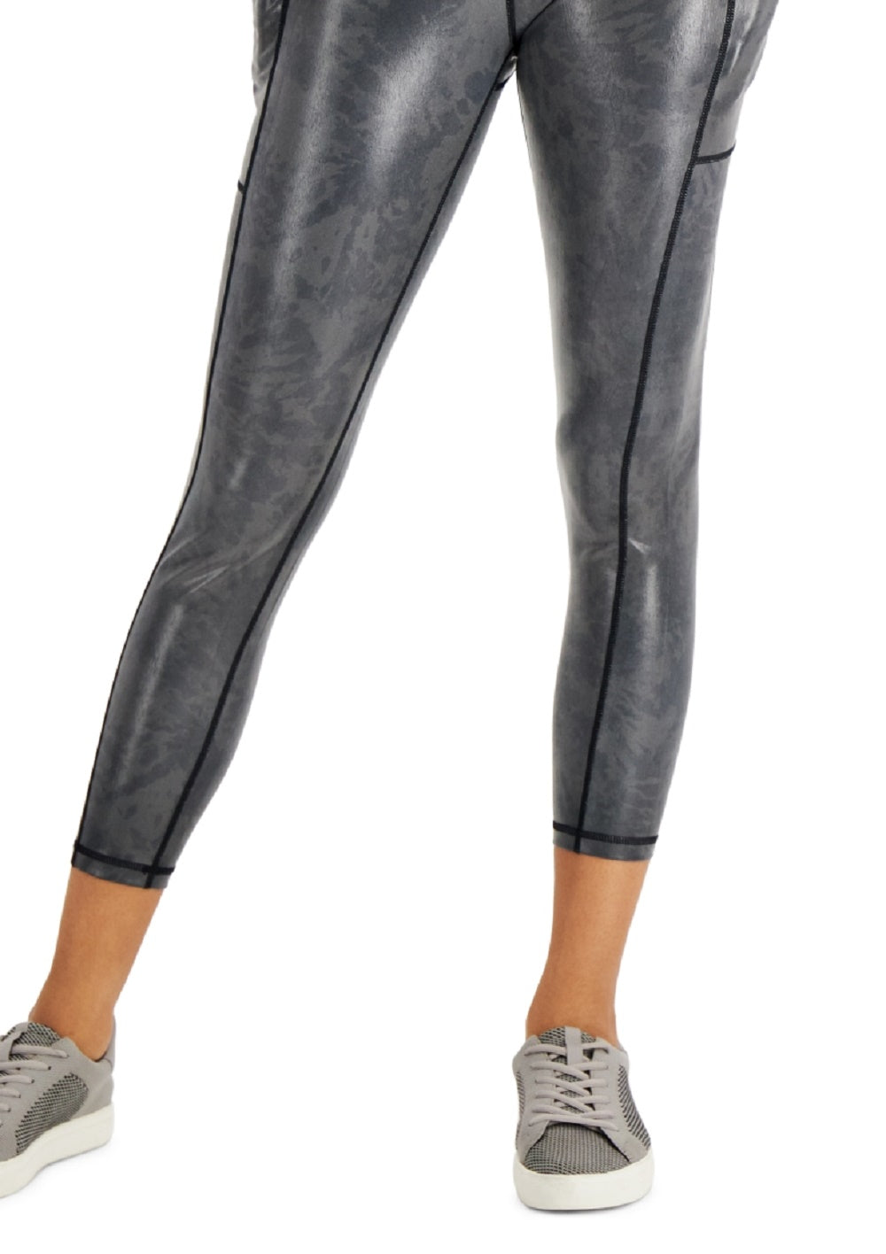 ID Ideology Women's Active Shine 7/8 Length Leggings Black Size Large