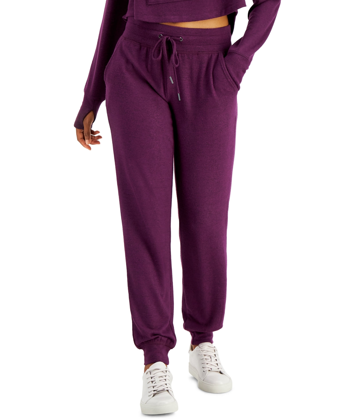 Id Ideology Women's Mushy Knit Joggers Purple Size XX-Large
