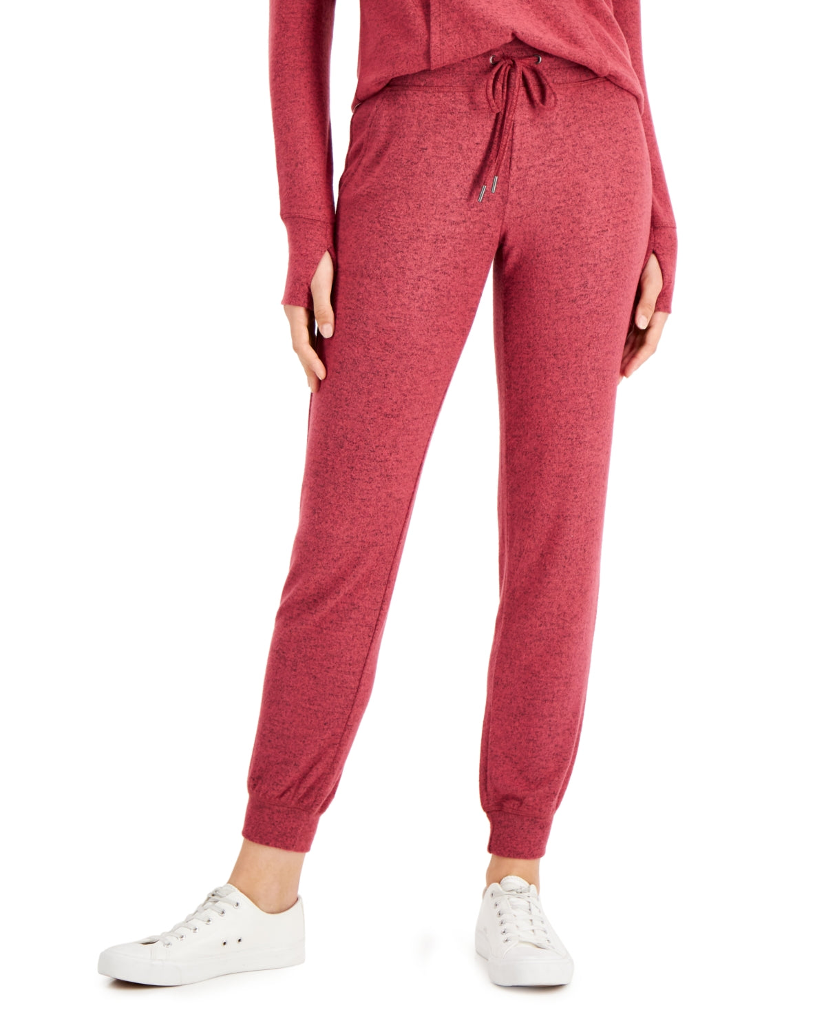 ID Ideology Women's Mushy Knit Joggers Red Size XX-Large