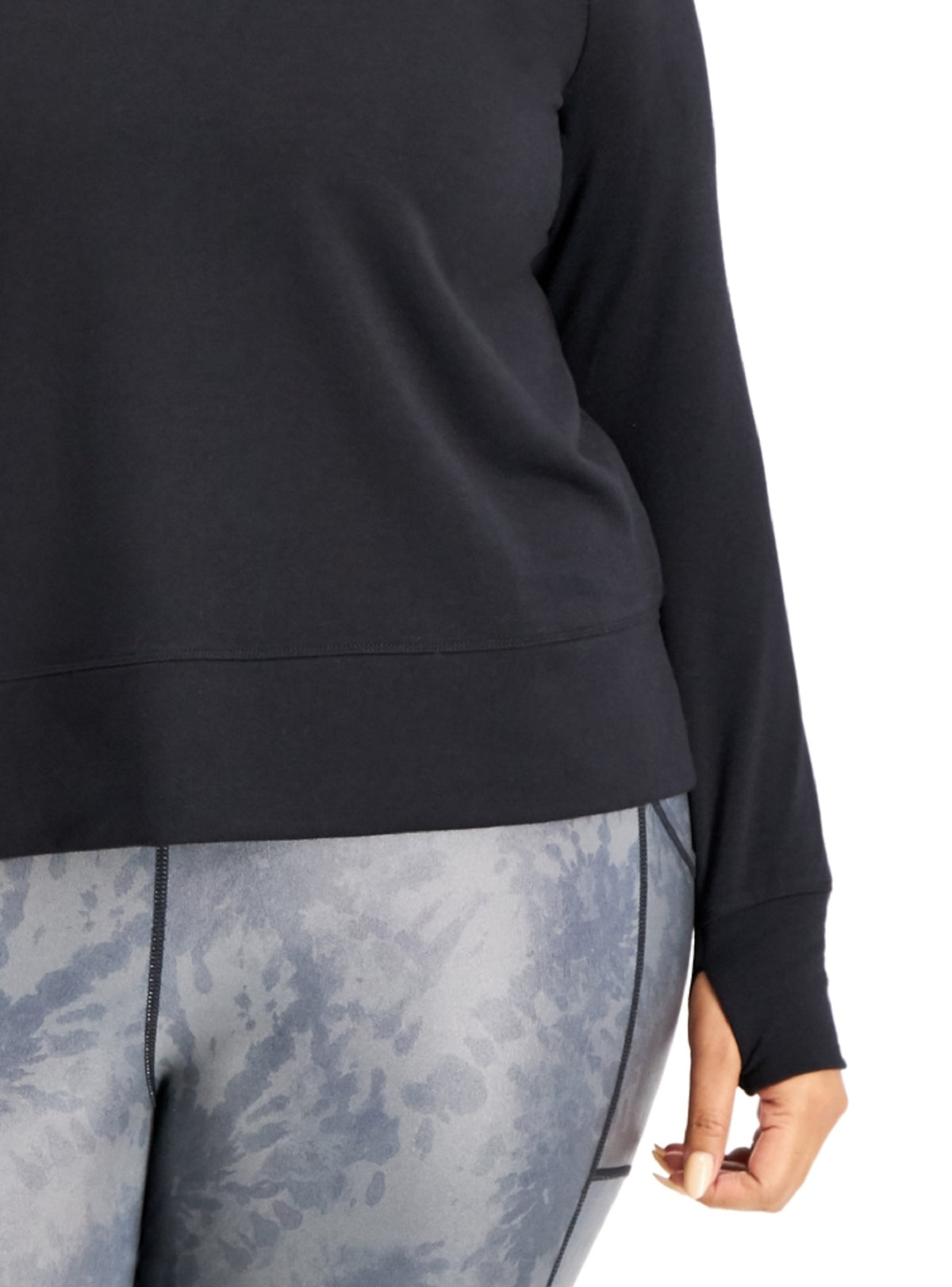ID Ideology Women's Quarter Zip Sweatshirt Black Size 3X