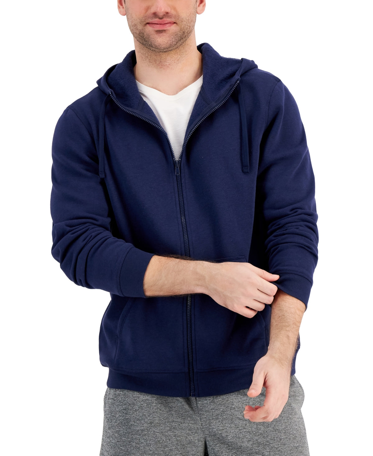 ID Ideology Men's Regular Fit Solid Full Zip Hoodie Blue Size XXX-Large